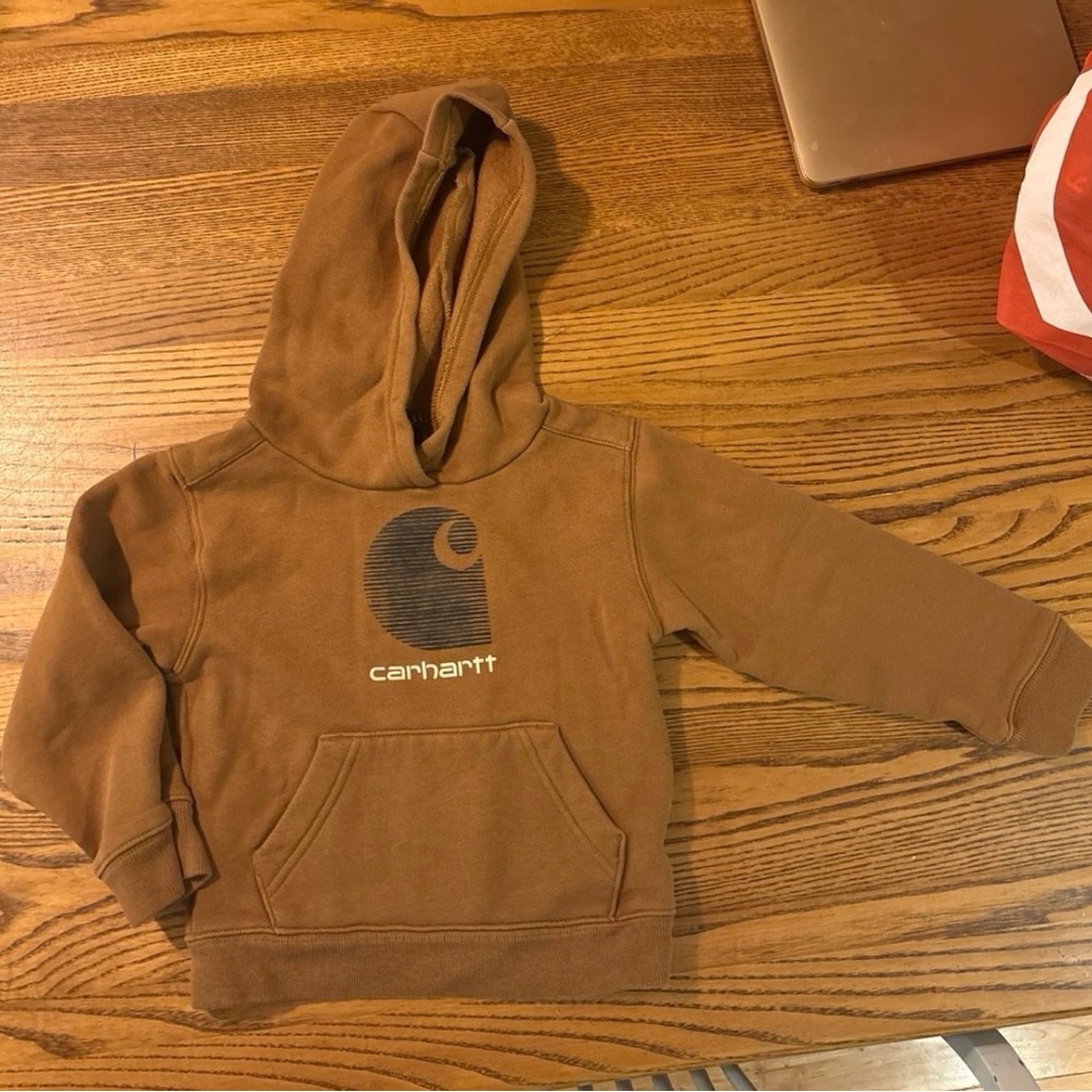 Carhartt Toddler Brown Pullover Hoodie with Logo